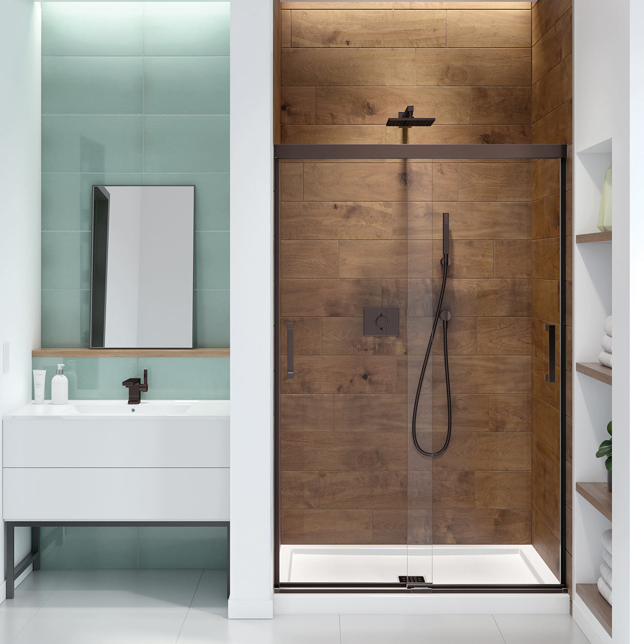Maax Incognito 70 44-47 x 70 1/2 in. 6mm Bypass Shower Door
