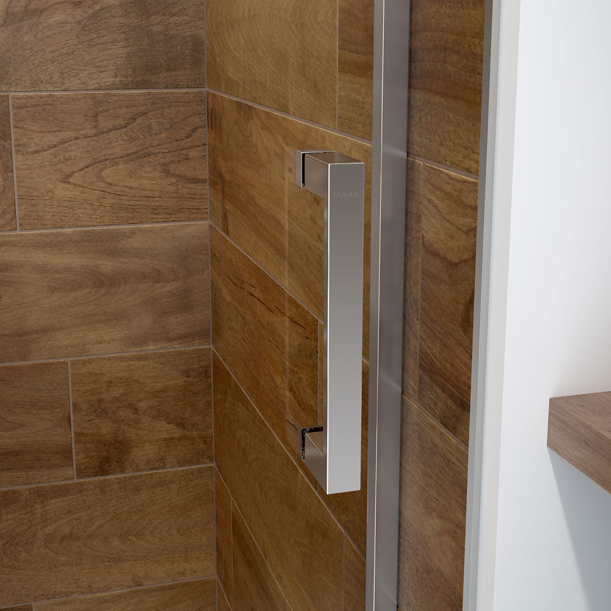 Maax Incognito 57 56-59 x 56 3/4 in. 8mm Bypass Tub Door for Alcove Installation with Clear glass