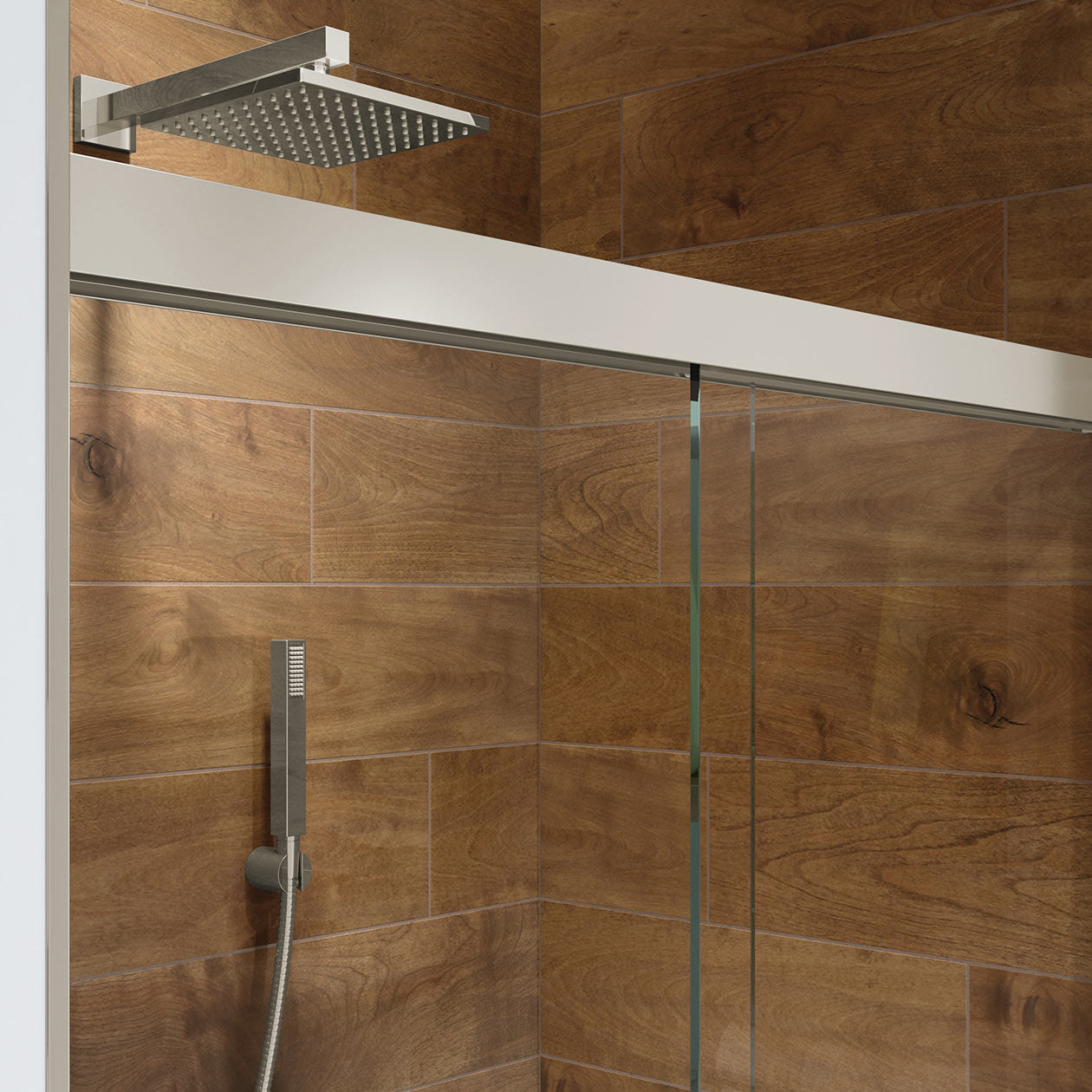 Maax Incognito 57 56-59 x 56 3/4 in. 8mm Bypass Tub Door for Alcove Installation with Clear glass