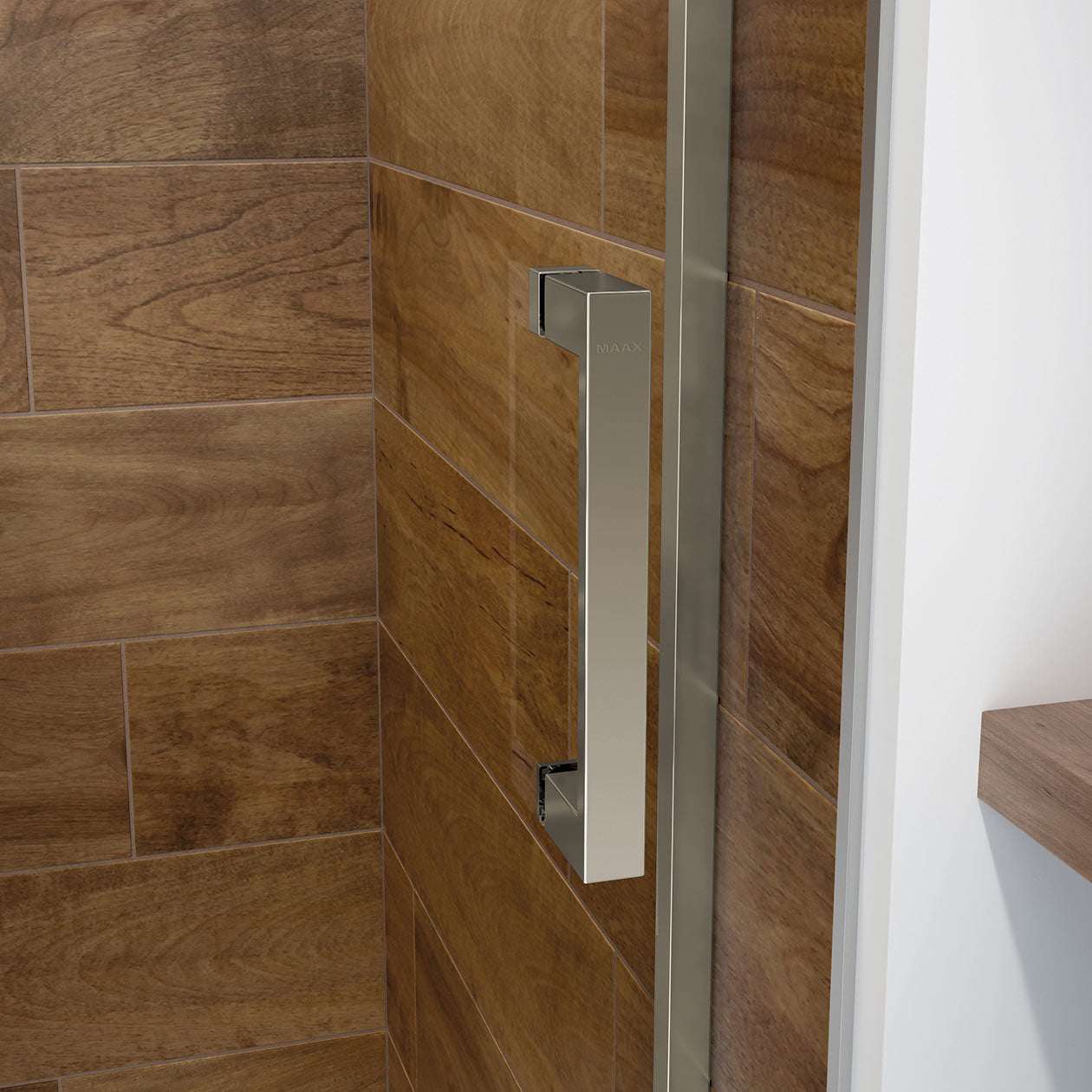 Maax Incognito 57 56-59 x 56 3/4 in. 8mm Bypass Tub Door for Alcove Installation with Clear glass