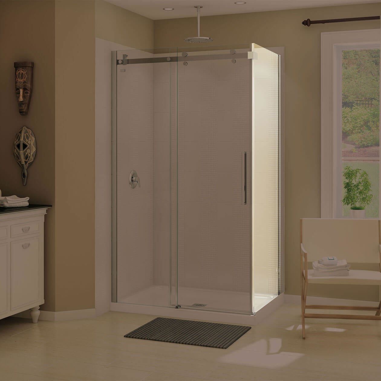 Maax Halo Return Panel for 34 in. Base with Clear glass