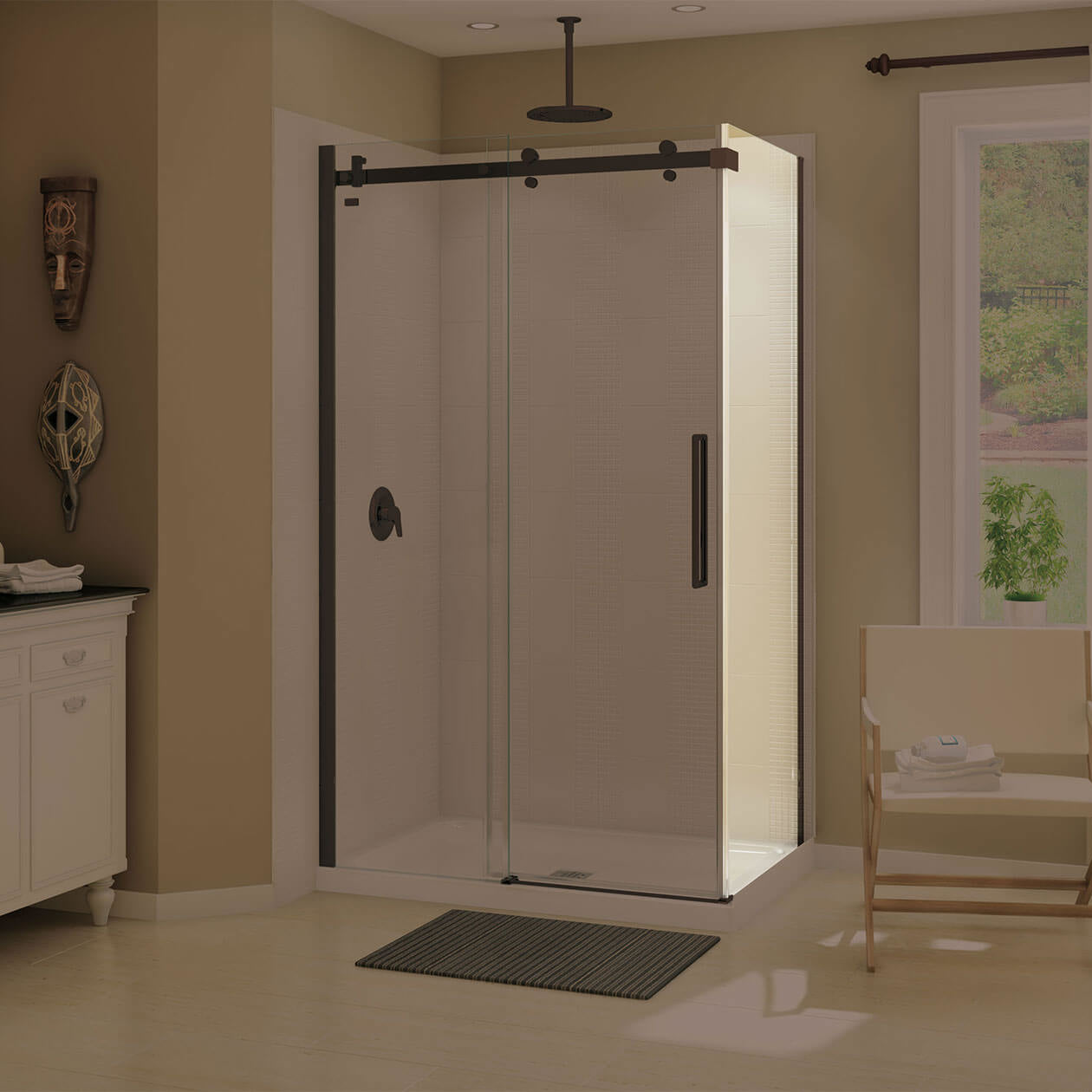 Maax Halo Return Panel for 34 in. Base with Clear glass