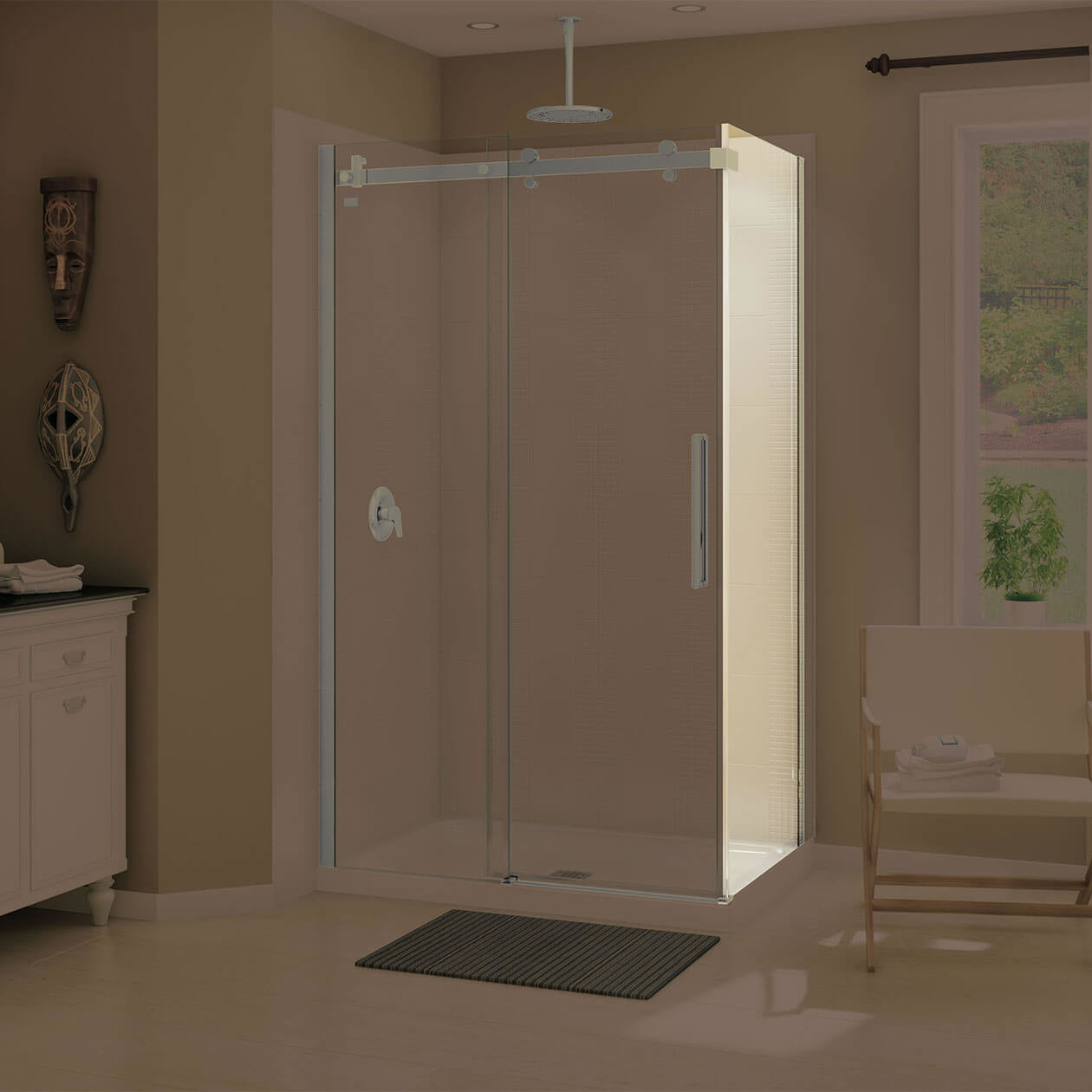 Maax Halo Return Panel for 36 in. Base with Clear glass