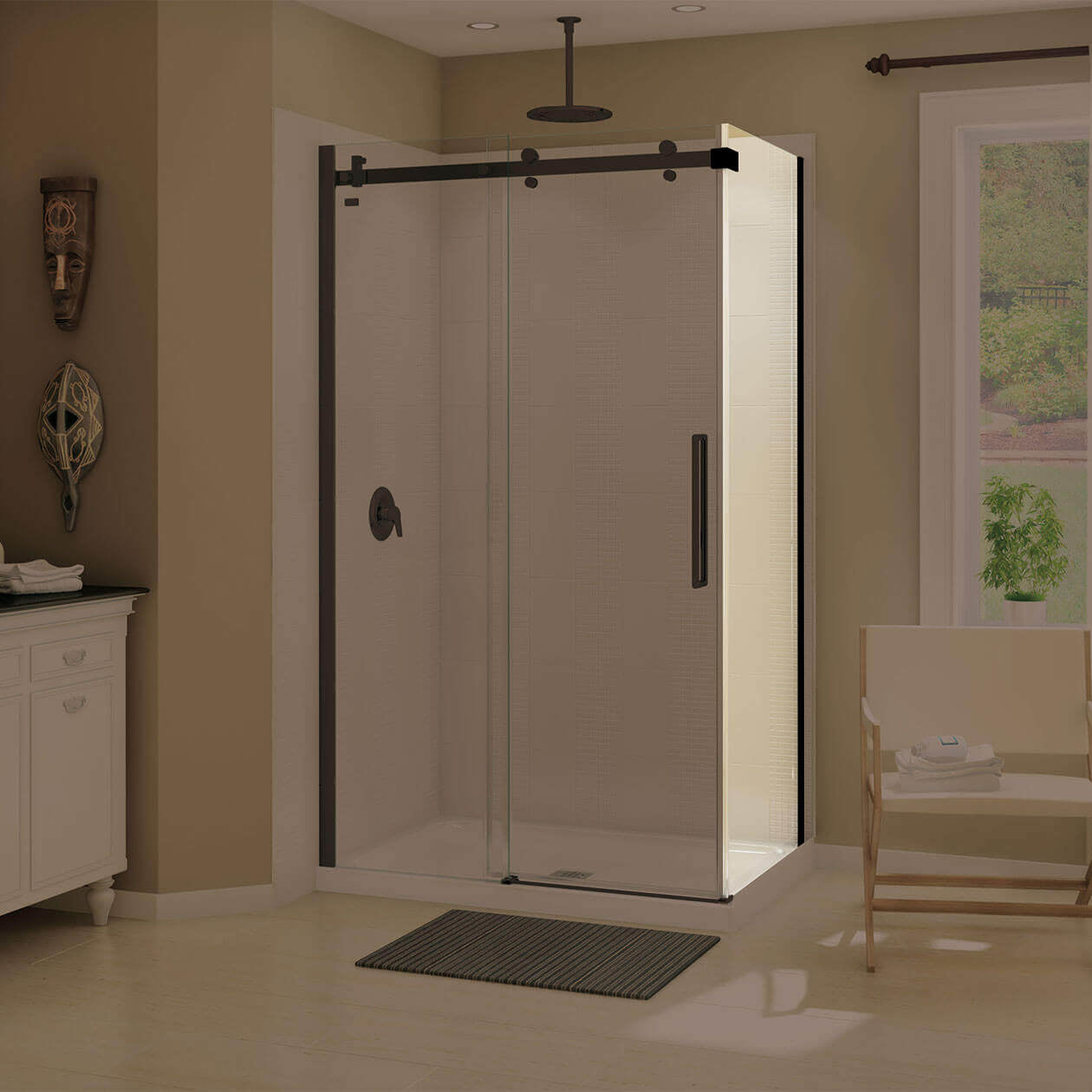 Maax Halo Return Panel for 36 in. Base with Clear glass