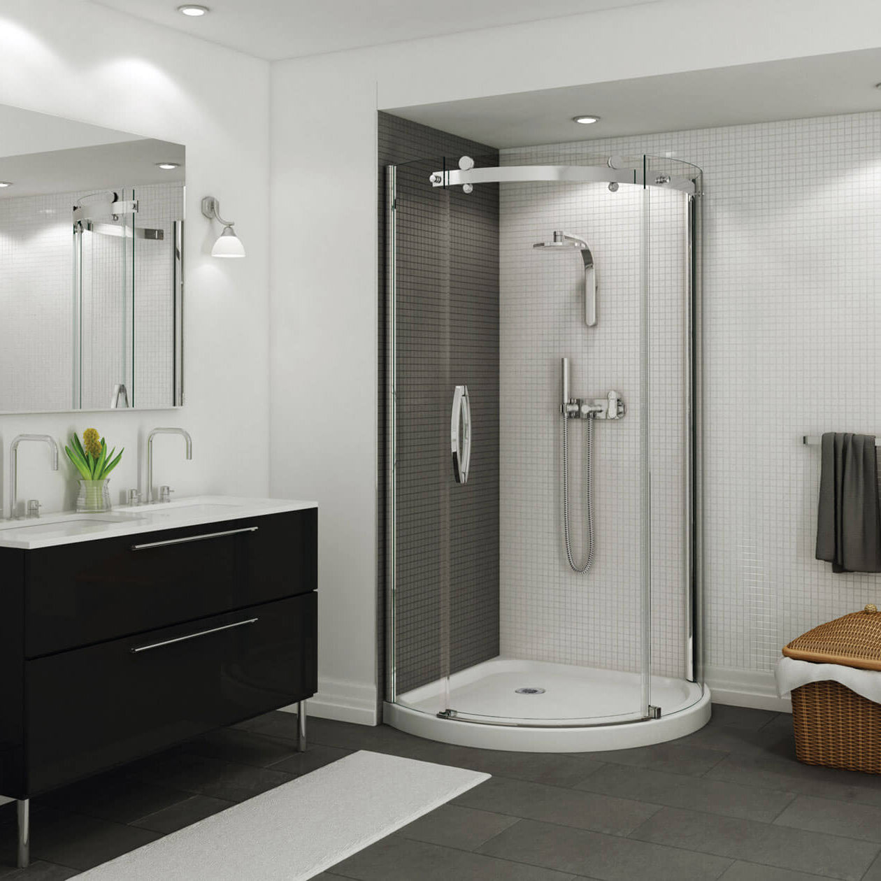 Maax Halo Round 36 x 36 x 76 in Sliding Shower Door