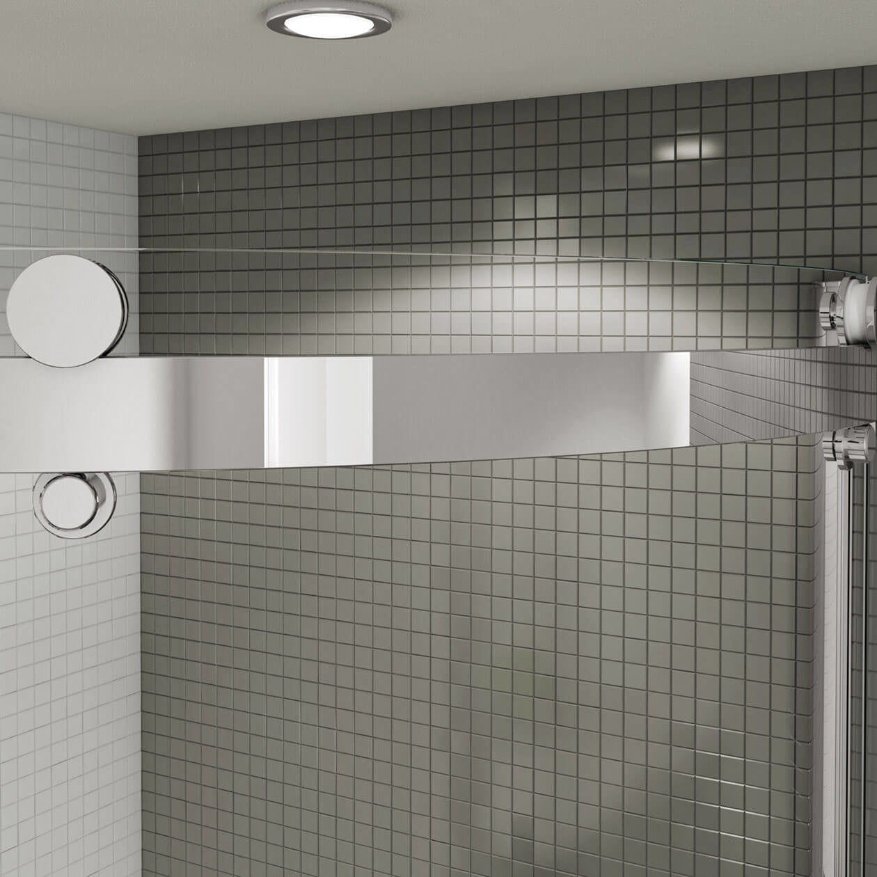 Maax Halo Round 36 x 36 x 76 in Sliding Shower Door for Corner Installation with Clear glass in Chrome