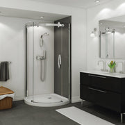 Maax Halo Round 36 x 36 x 76 in Sliding Shower Door for Corner Installation with Clear glass in Chrome