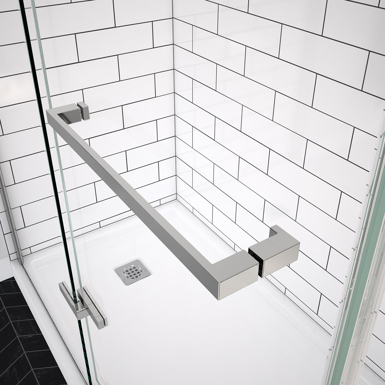 Maax Reveal Sleek 71 44-47 x 71 1/2 in. 8mm Pivot Shower Door for Alcove Installation with Clear glass