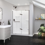 Maax Reveal Sleek 71 51 1/2-54 1/2 x 71 1/2 in. 8 mm Pivot Shower Door for Alcove Installation with Clear glass
