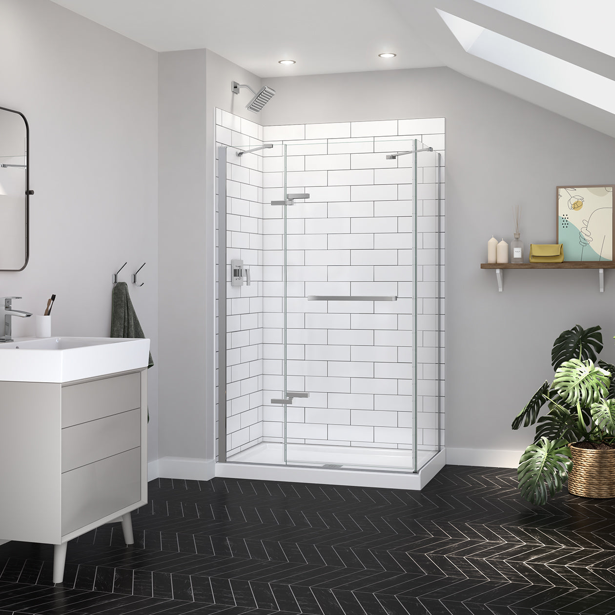 Maax Reveal Sleek 71 Return Panel for 34 in. Base