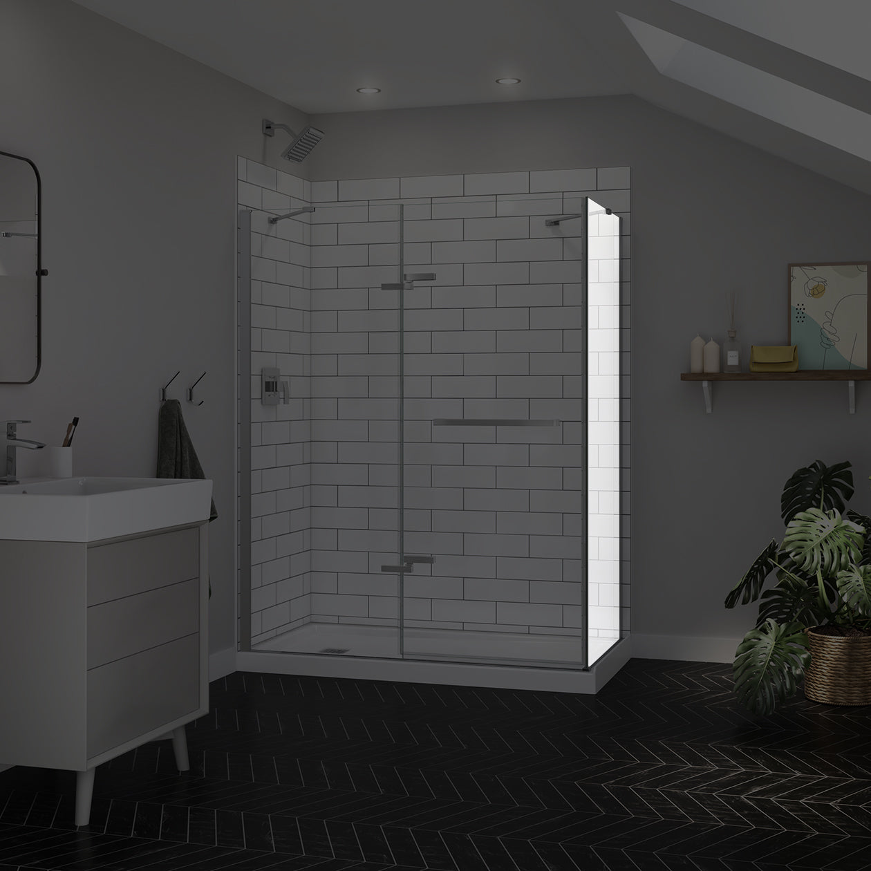 Maax Reveal Sleek 71 Return Panel for 34 in. Base