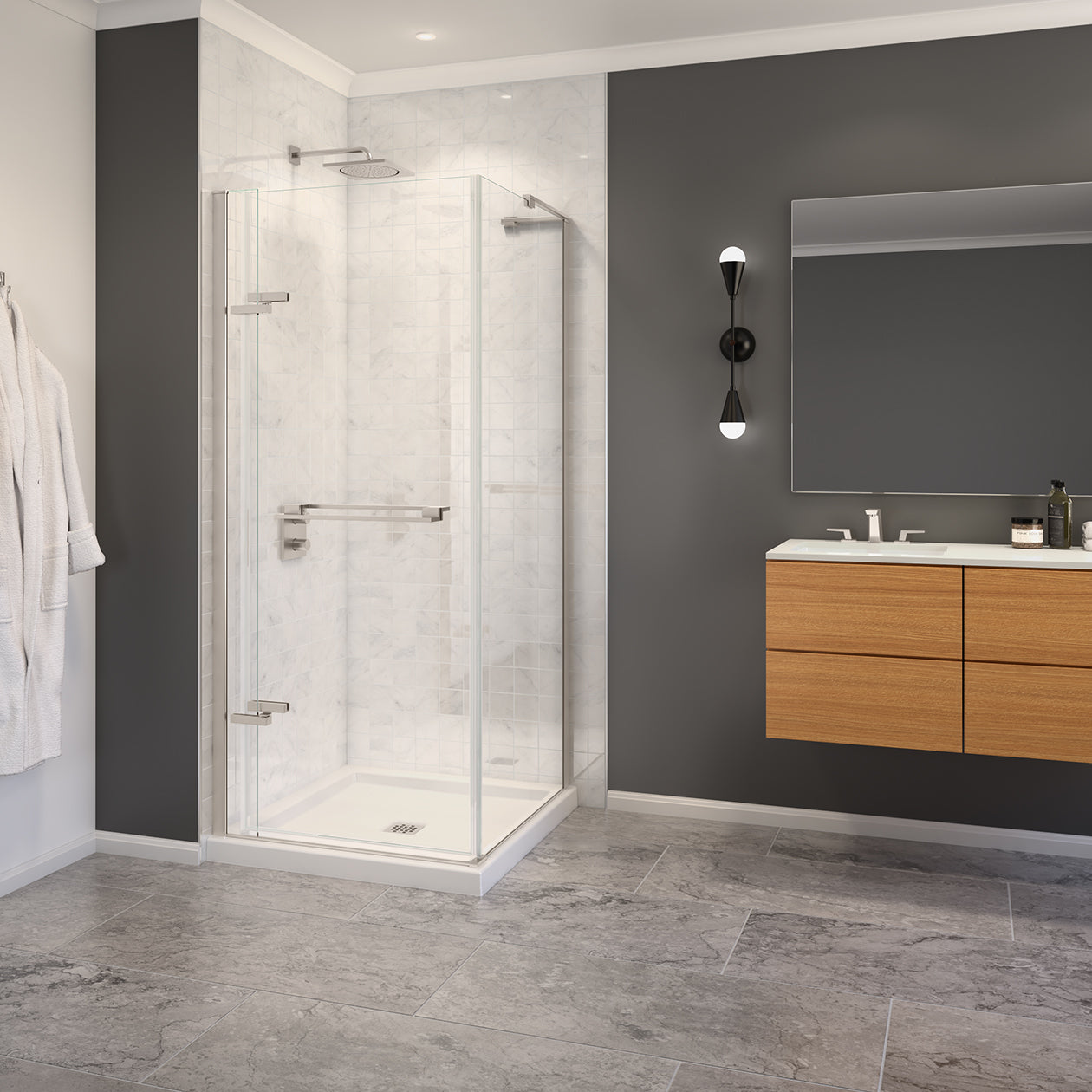 Maax Capella 78 32 ½-35 ½ x 78 in. 8 mm Pivot Shower Door