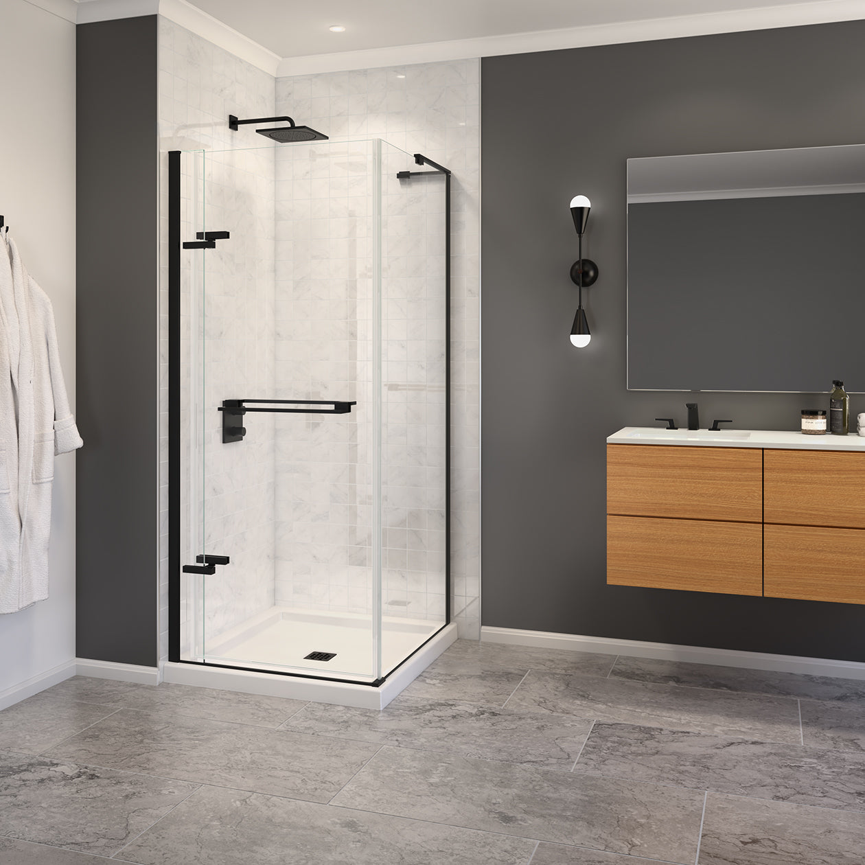 Maax Capella 78 32 ½-35 ½ x 78 in. 8 mm Pivot Shower Door