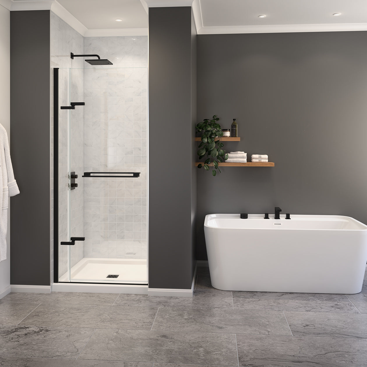 Maax Capella 78 32 ½-35 ½ x 78 in. 8 mm Pivot Shower Door