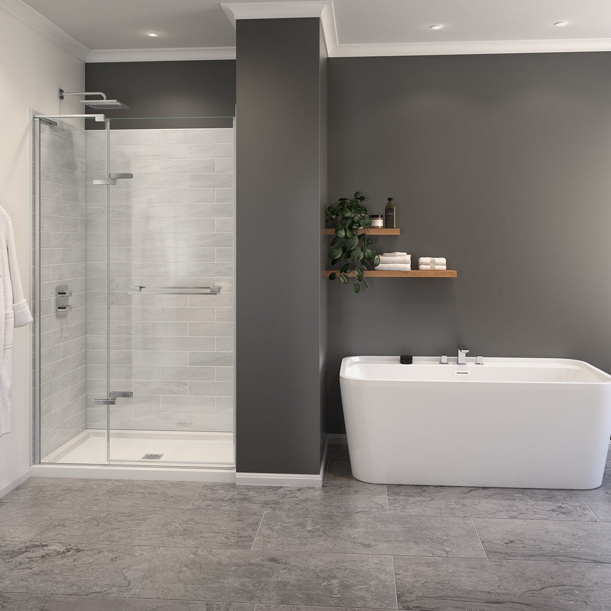 Maax Capella 78 44-47 x 78 in. 8 mm Pivot Shower Door for Alcove Installation with GlassShield® glass