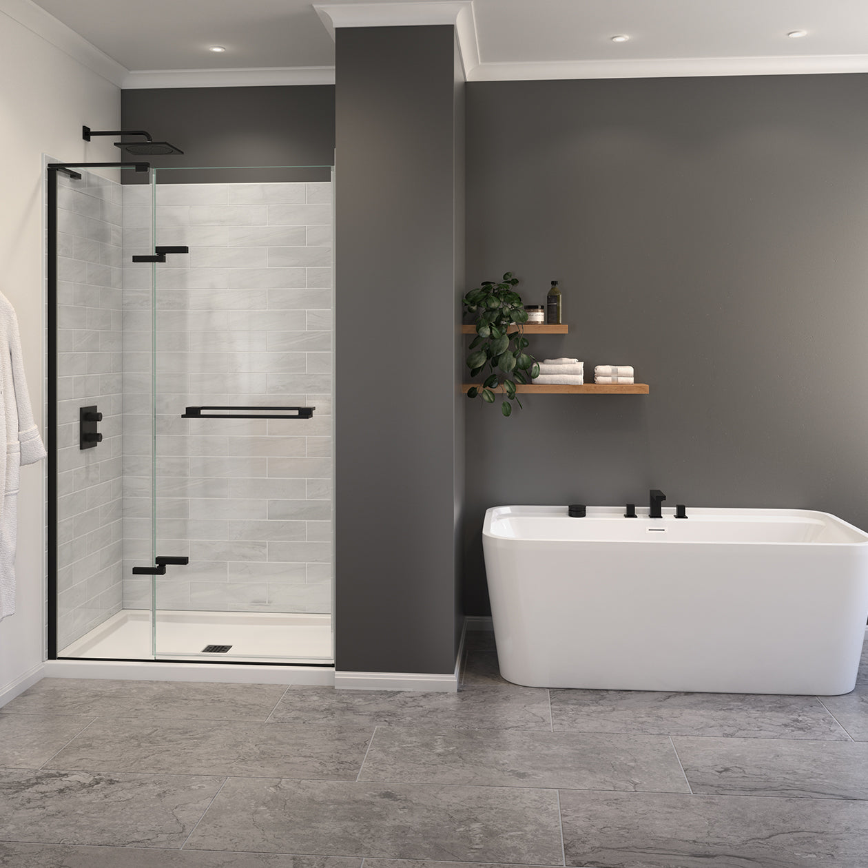 Maax Capella 78 44-47 x 78 in. 8 mm Pivot Shower Door for Alcove Installation with GlassShield® glass