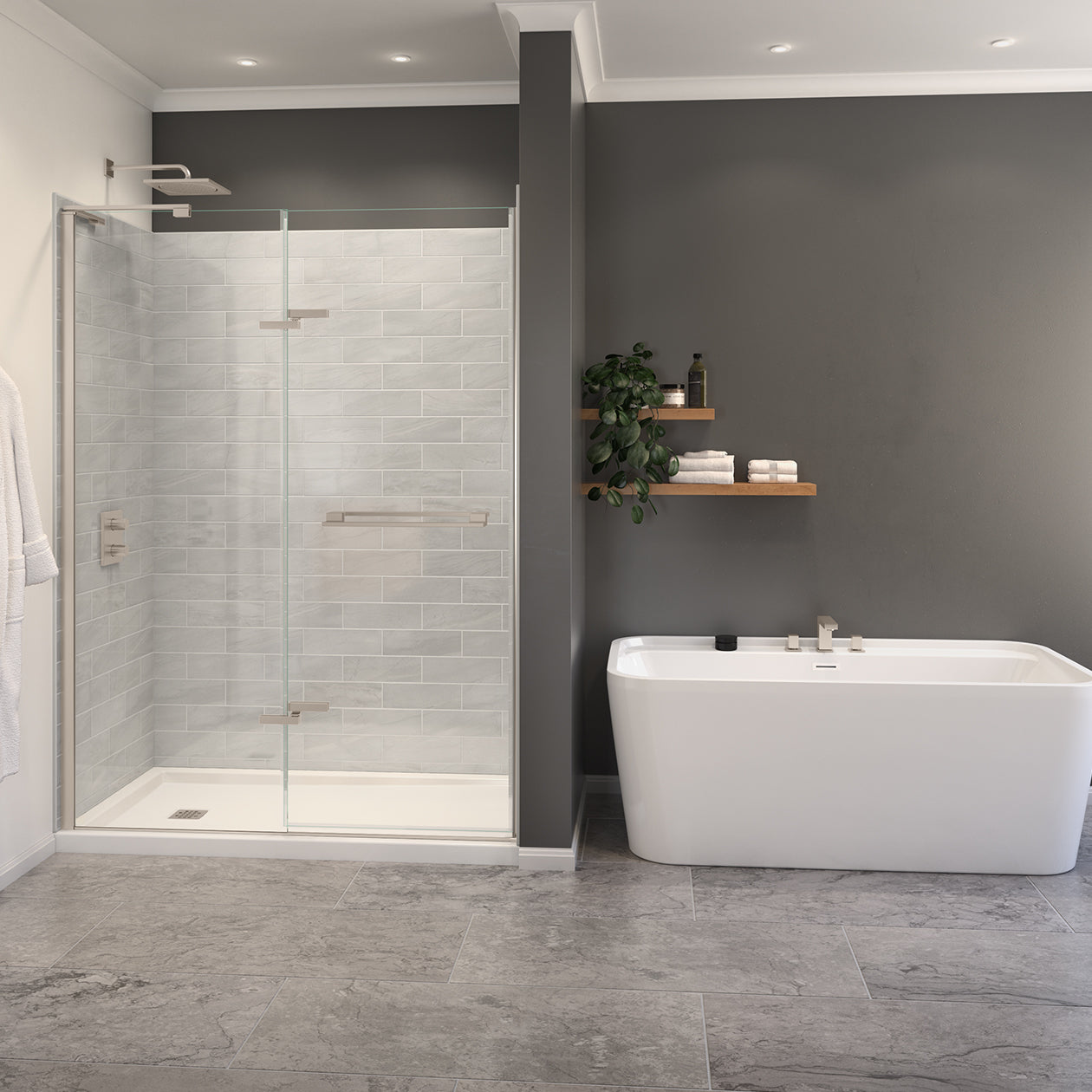 Maax Capella 78 56-59 x 78 in. 8 mm Pivot Shower Door for Alcove Installation with GlassShield® glass