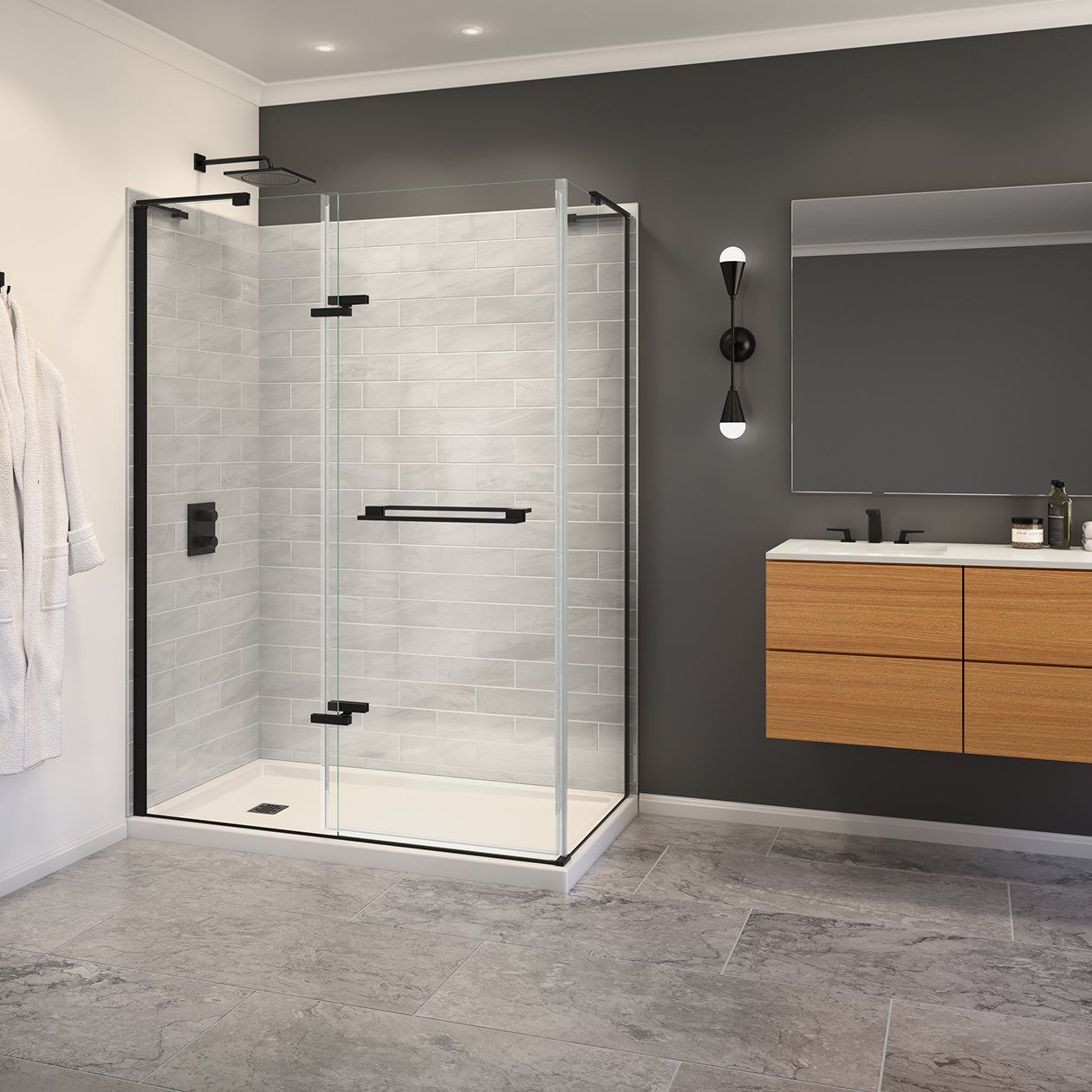 Maax Capella 78 56-59 x 78 in. 8 mm Pivot Shower Door for Alcove Installation with GlassShield® glass