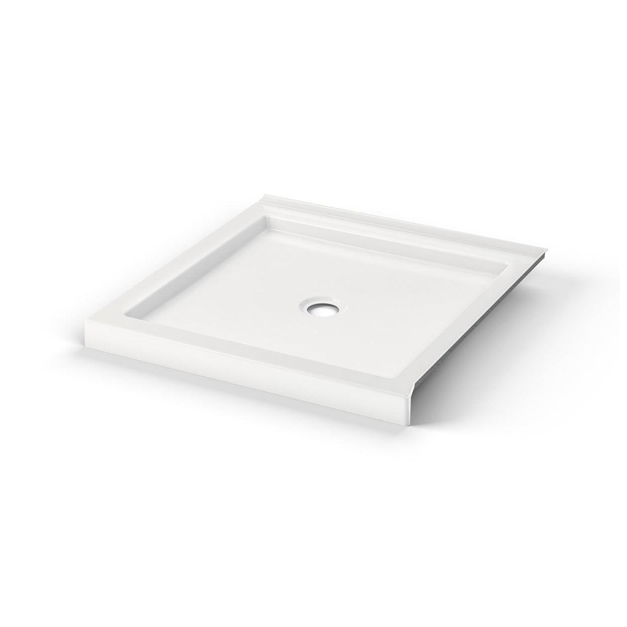 Maax B3Round 3636 Acrylic Shower Base in White with Center Drain