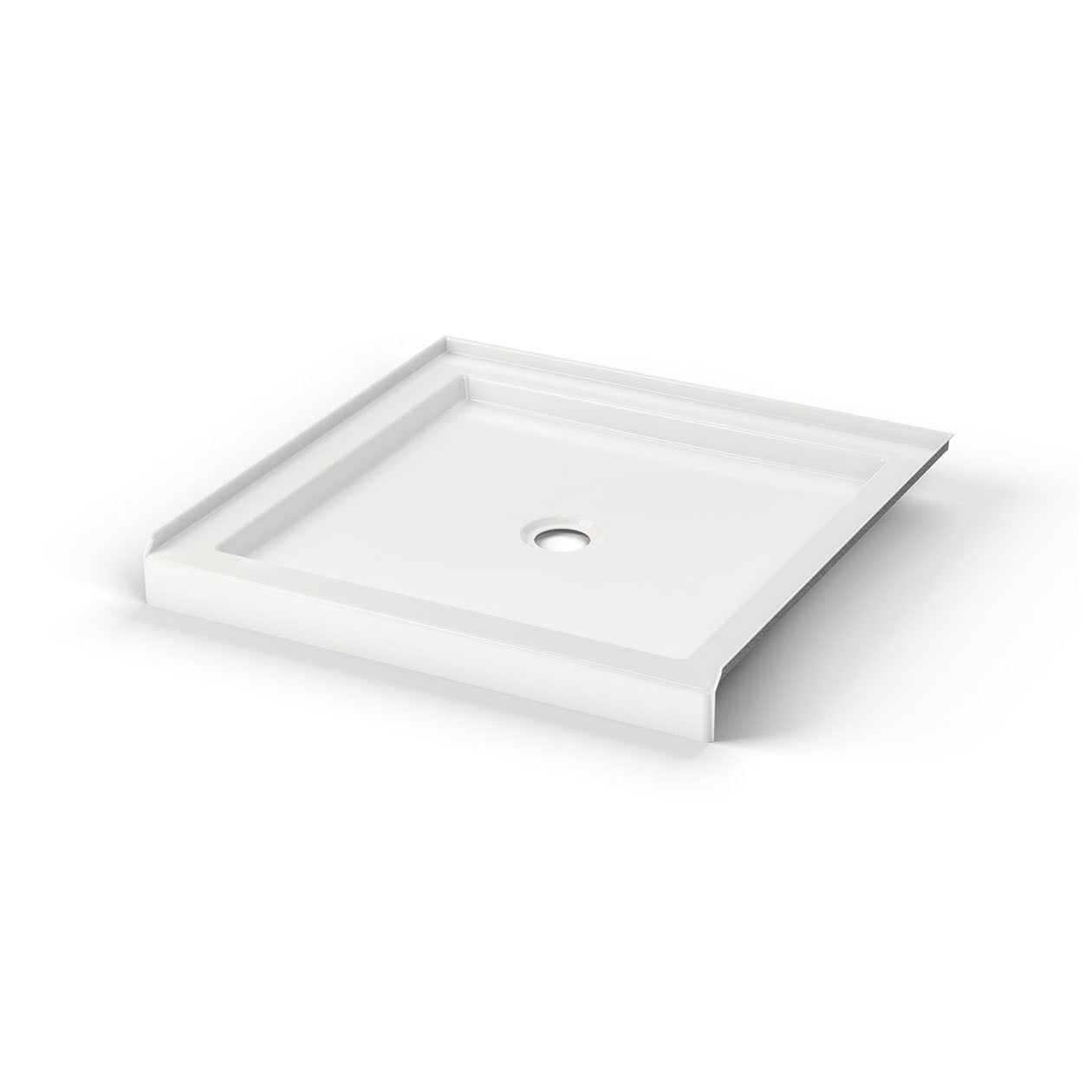 Maax B3Round 3636 Acrylic Shower Base in White with Center Drain