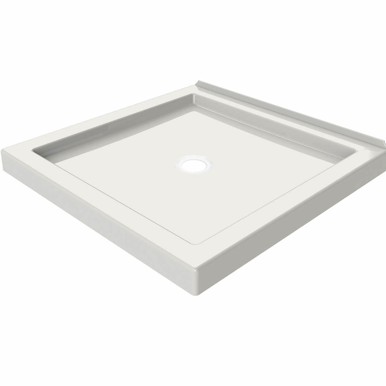 Maax B3Round 3636 Acrylic Shower Base in White with Center Drain