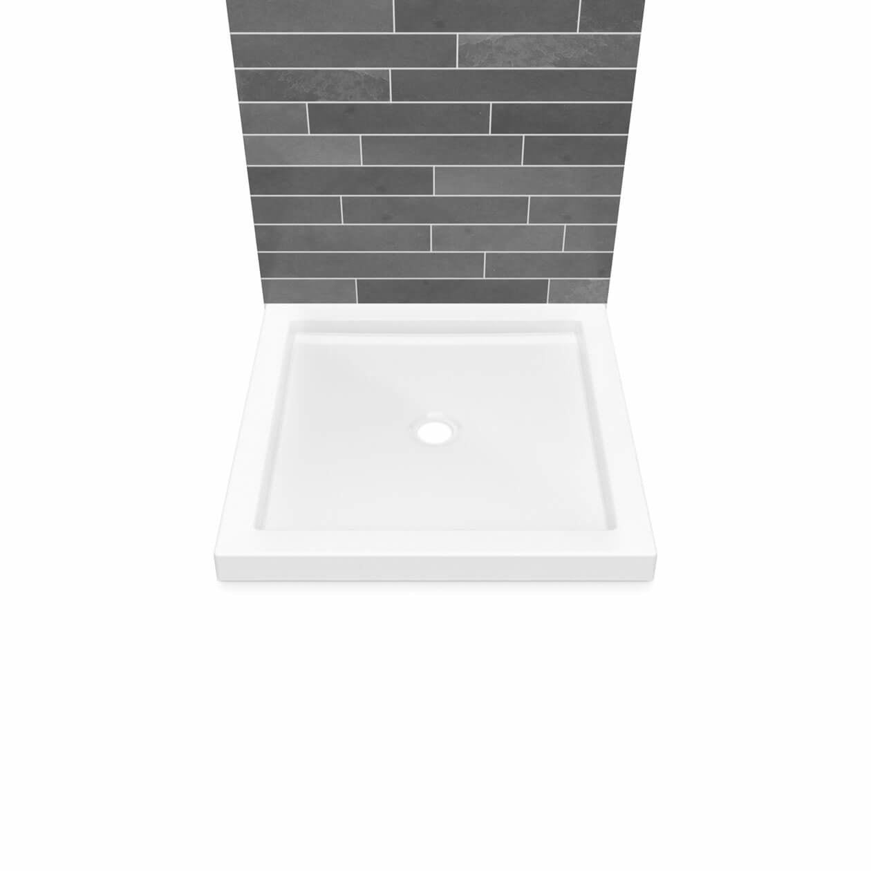 Maax B3Round 3636 Acrylic Shower Base in White with Center Drain