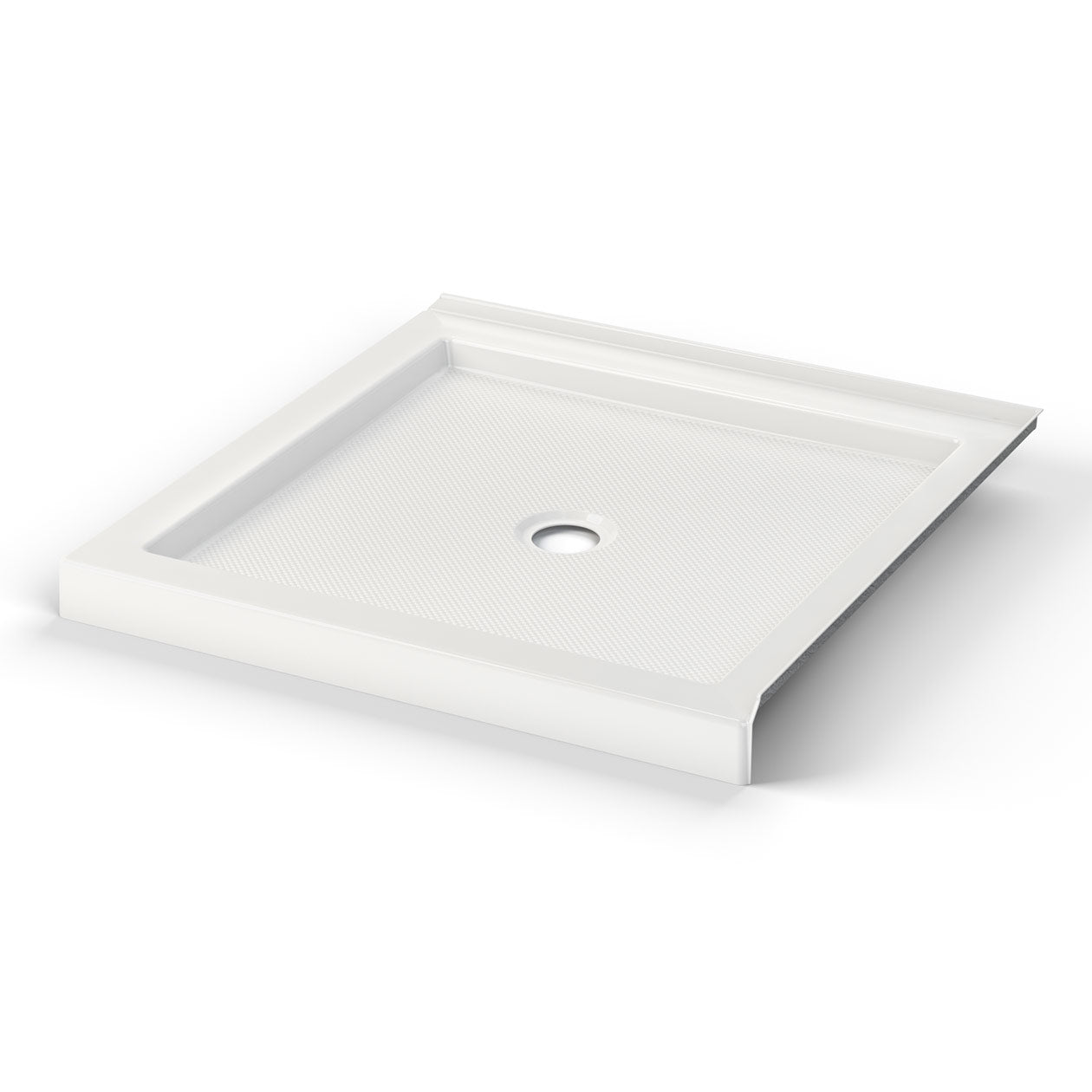 Maax B3Round 3636 Acrylic Shower Base in White with Center Drain