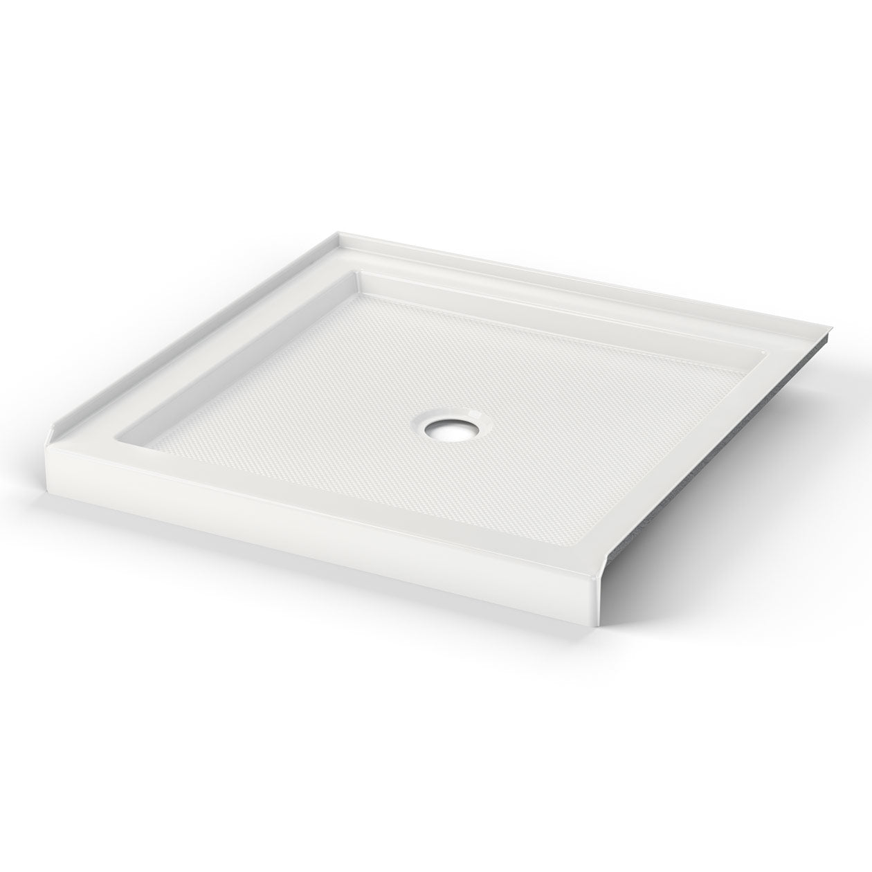 Maax B3Round 3636 Acrylic Shower Base in White with Center Drain