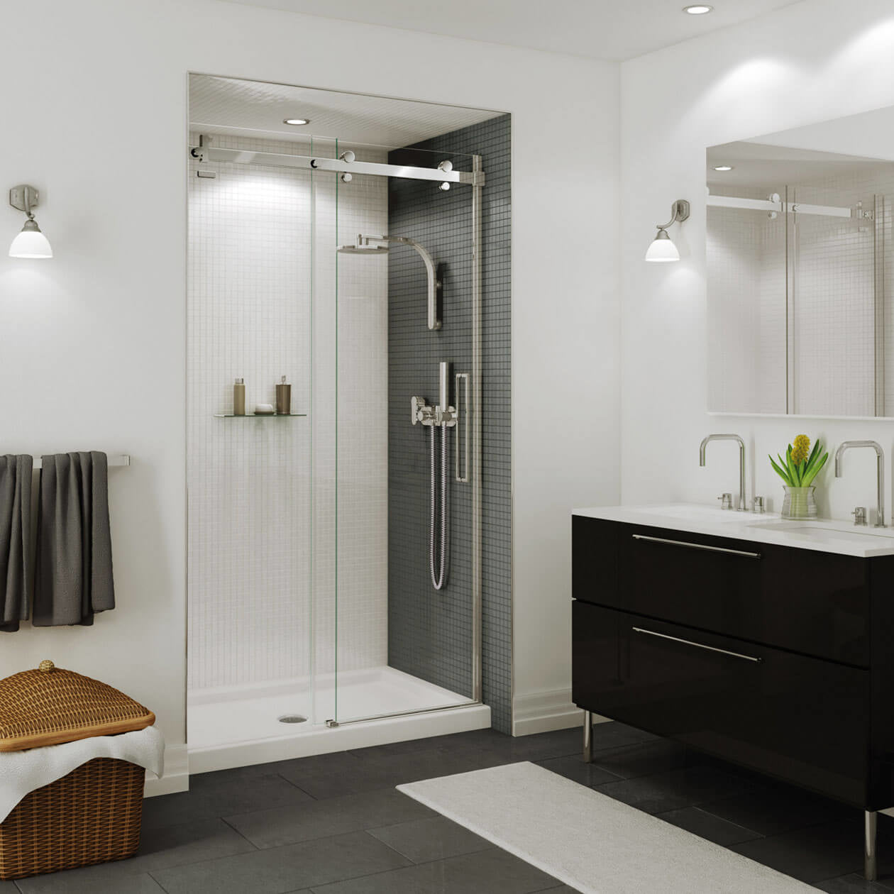 Maax B3Round 4834 Acrylic Shower Base with Center Drain