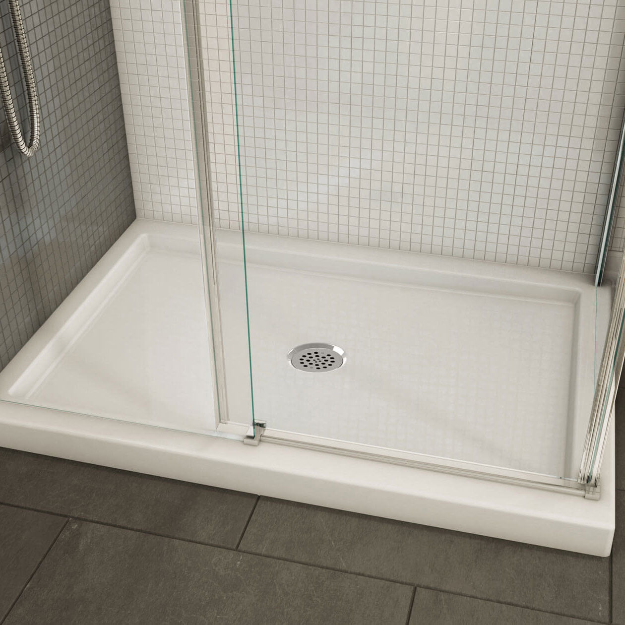 Maax B3Round 4834 Acrylic Shower Base with Center Drain