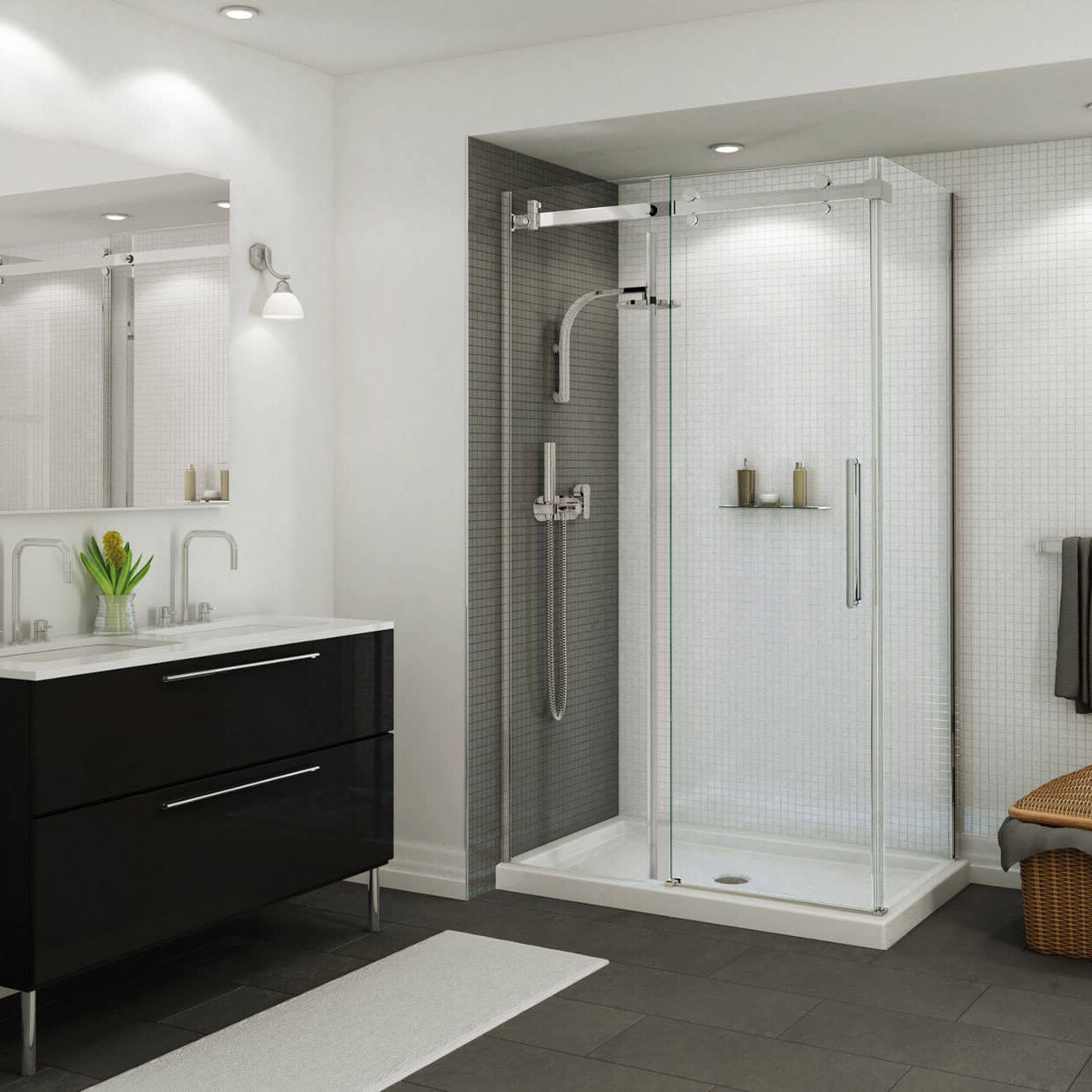 Maax B3Round 4834 Acrylic Shower Base with Center Drain