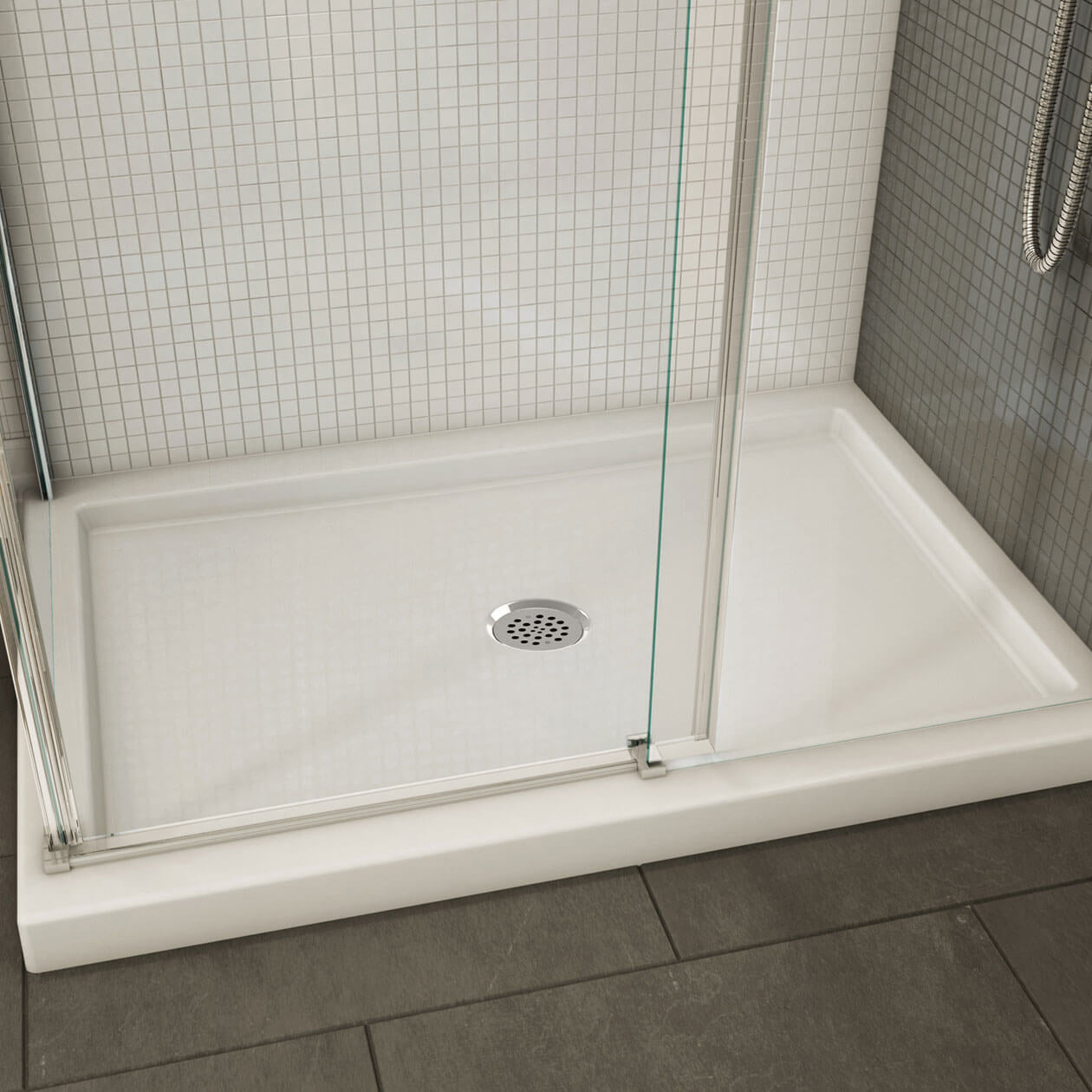 Maax B3Round 4834 Acrylic Shower Base with Center Drain