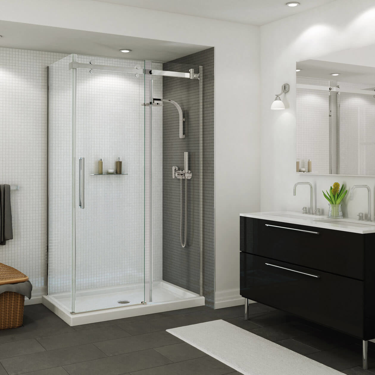 Maax B3Round 4834 Acrylic Shower Base with Center Drain