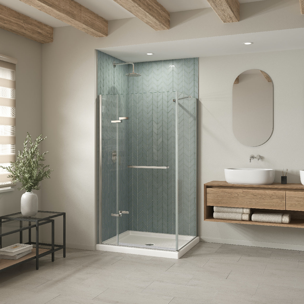 Maax B3Round 4834 Acrylic Shower Base with Center Drain
