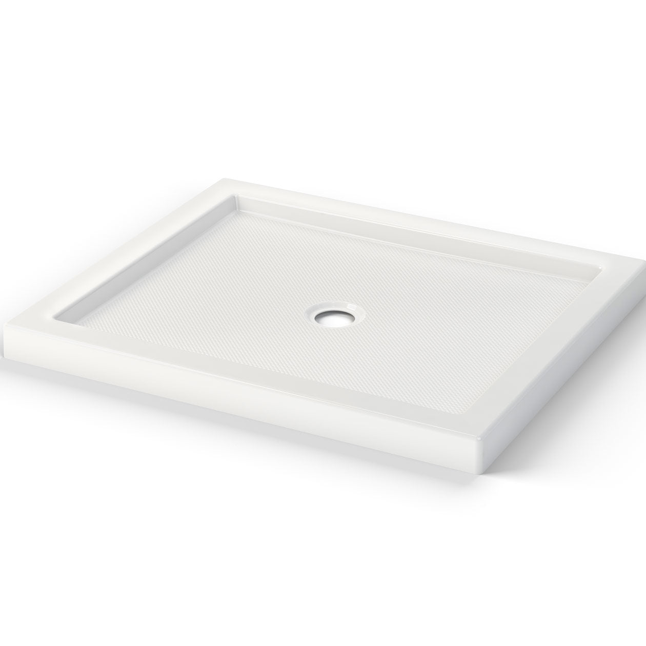 Maax B3Round 4236 Acrylic Shower Base in White with Center Drain