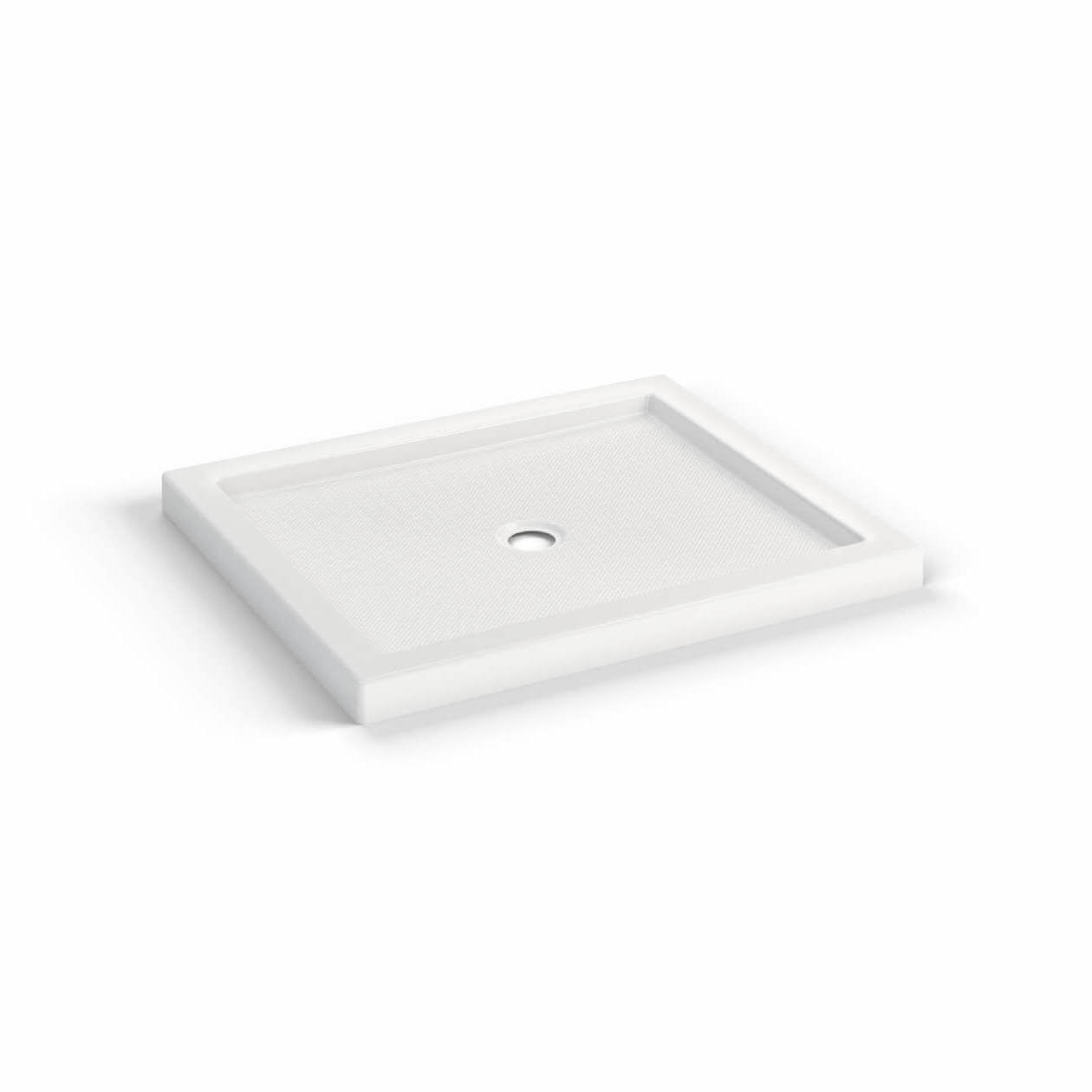 Maax B3Round 4236 Acrylic Shower Base in White with Center Drain