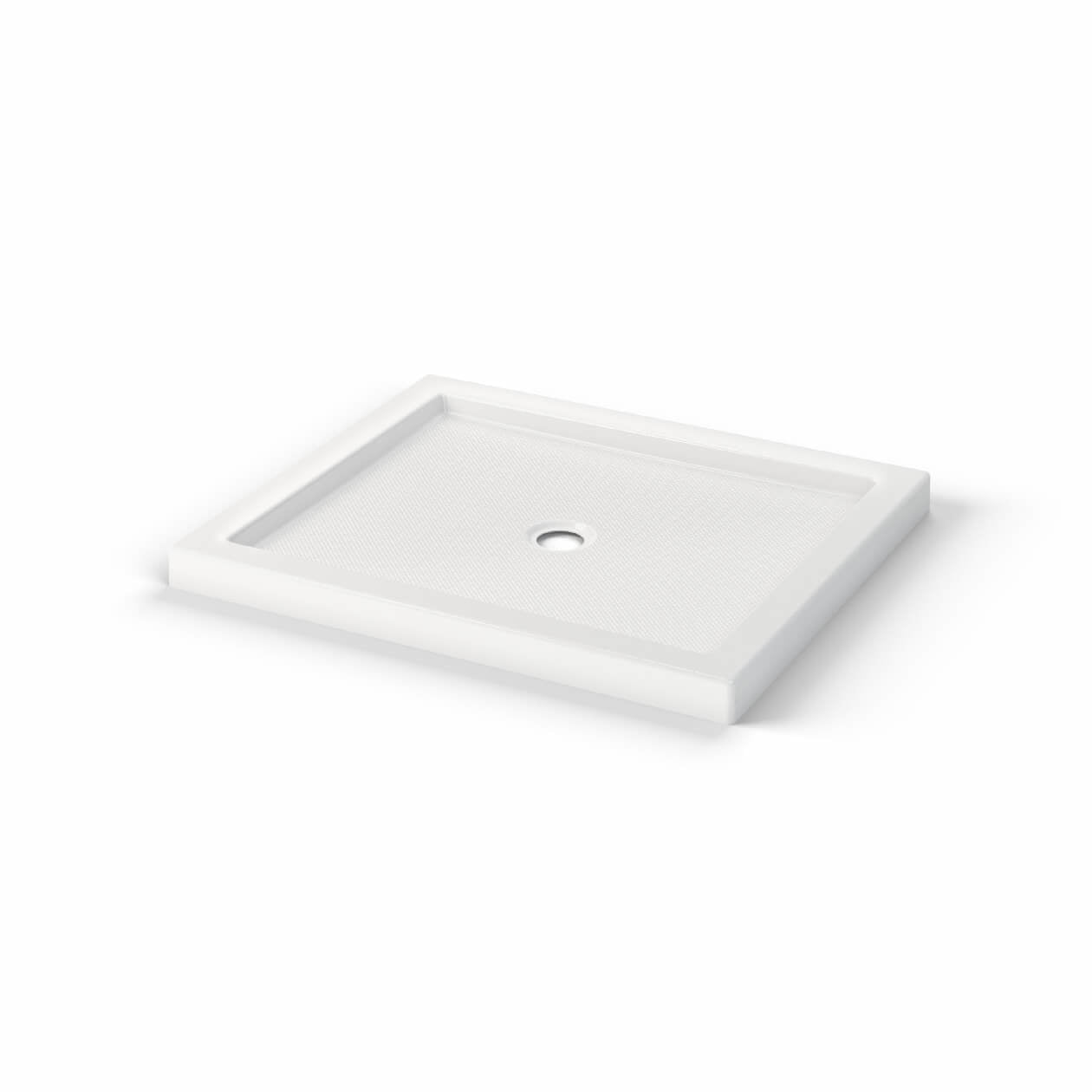 Maax B3Round 4236 Acrylic Shower Base in White with Center Drain
