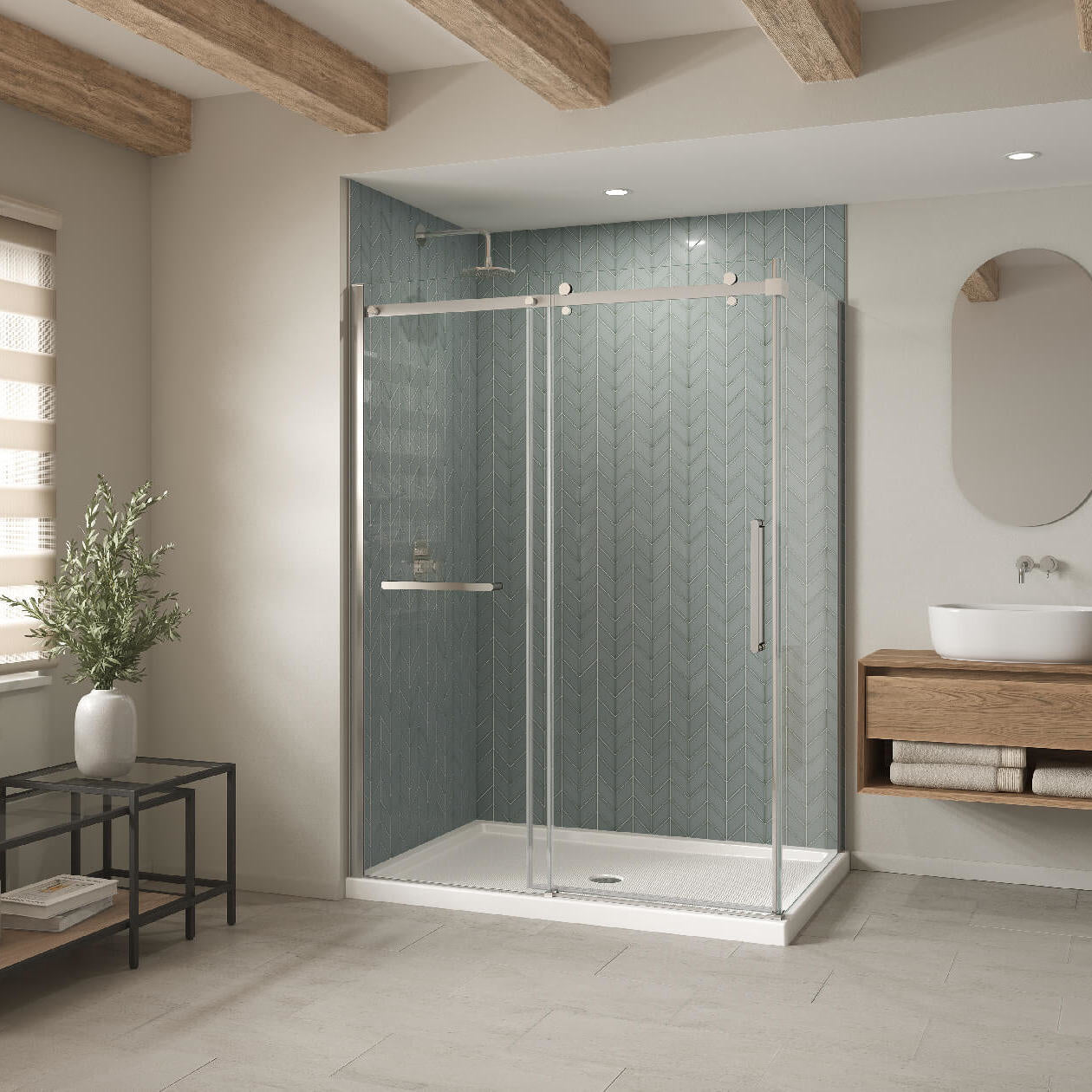 Maax B3Round 6042 Acrylic Shower Base with Center Drain