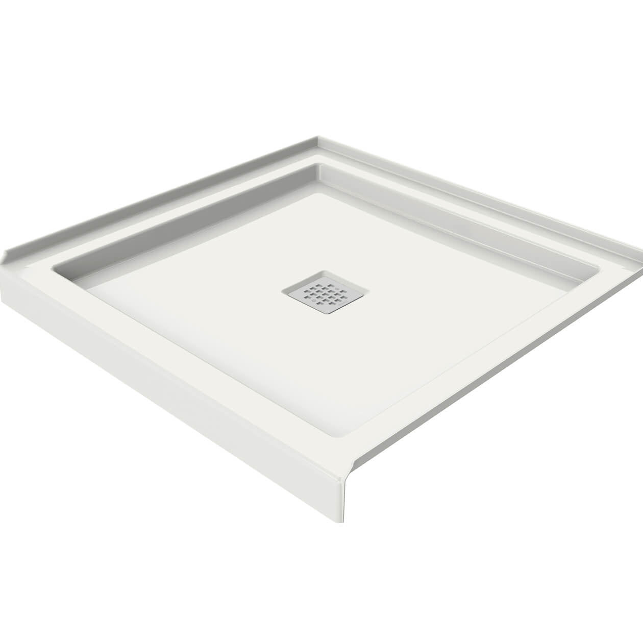 Maax B3Square 3636 Acrylic Shower Base in White with Center Drain