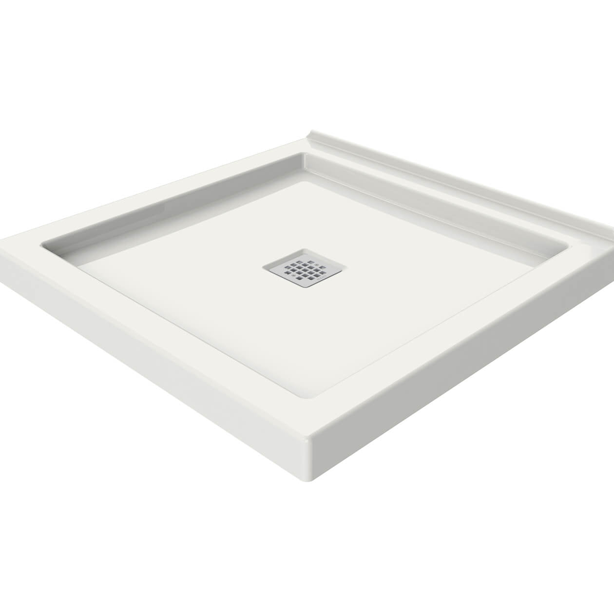 Maax B3Square 3636 Acrylic Shower Base in White with Center Drain