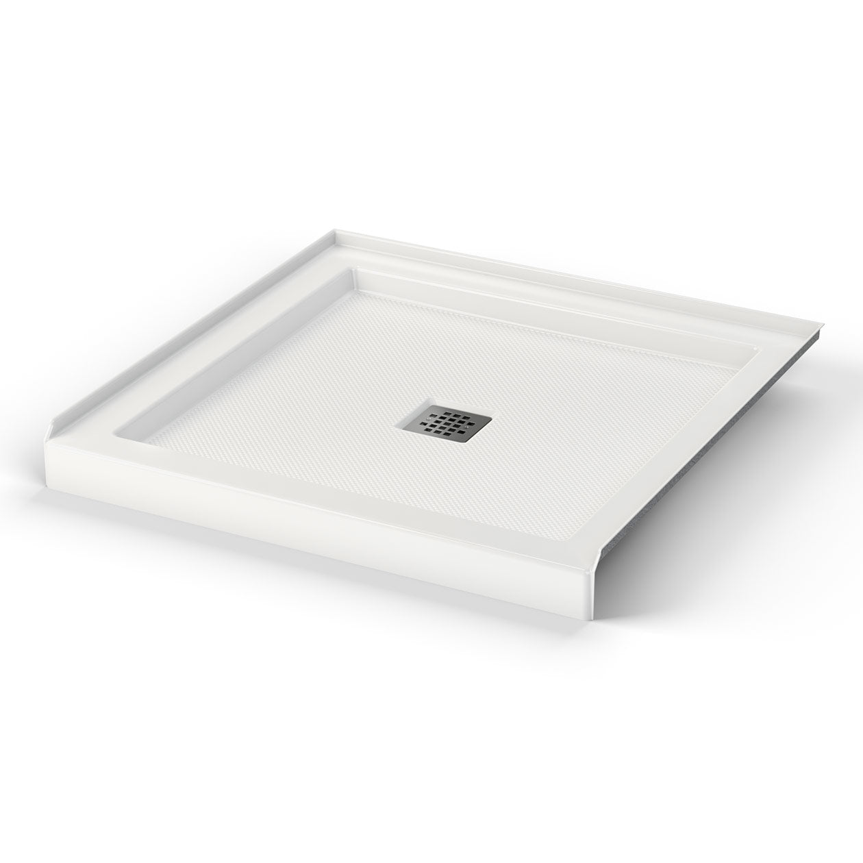 Maax B3Square 3636 Acrylic Shower Base in White with Center Drain