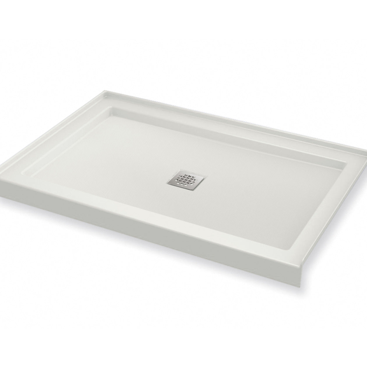 Maax B3Square 4836 Acrylic Shower Base in White with Center Drain