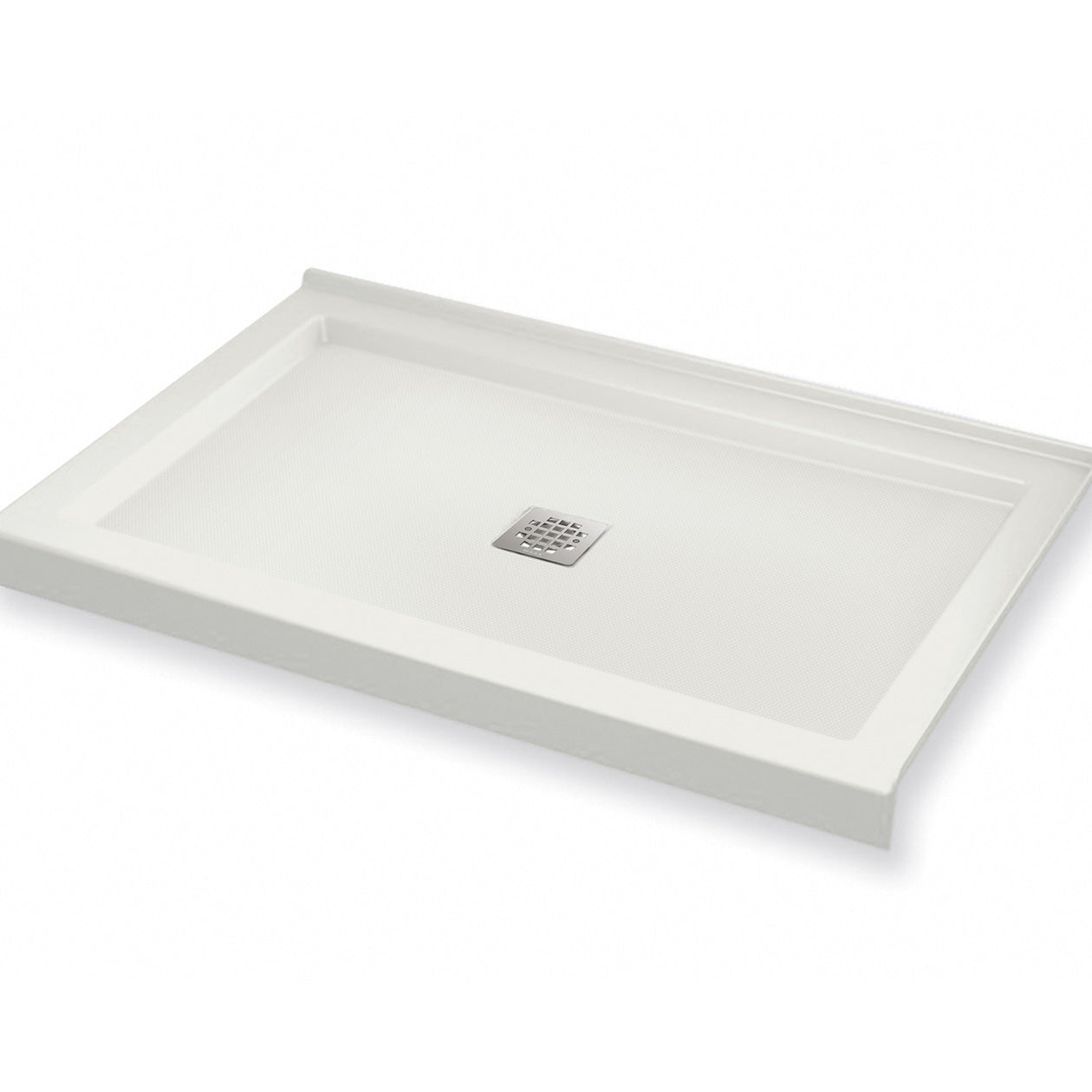 Maax B3Square 4836 Acrylic Shower Base in White with Center Drain