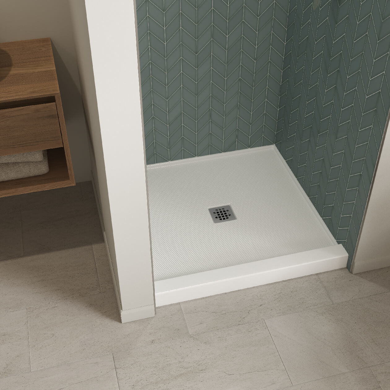 Maax B3X 3636 Acrylic Alcove Shower Base with Center Drain