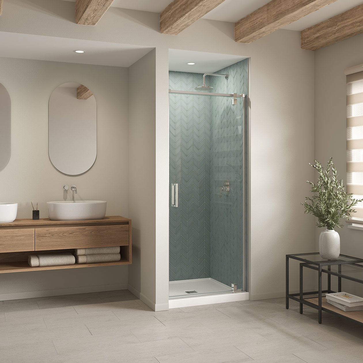 Maax B3X 3636 Acrylic Alcove Shower Base with Center Drain