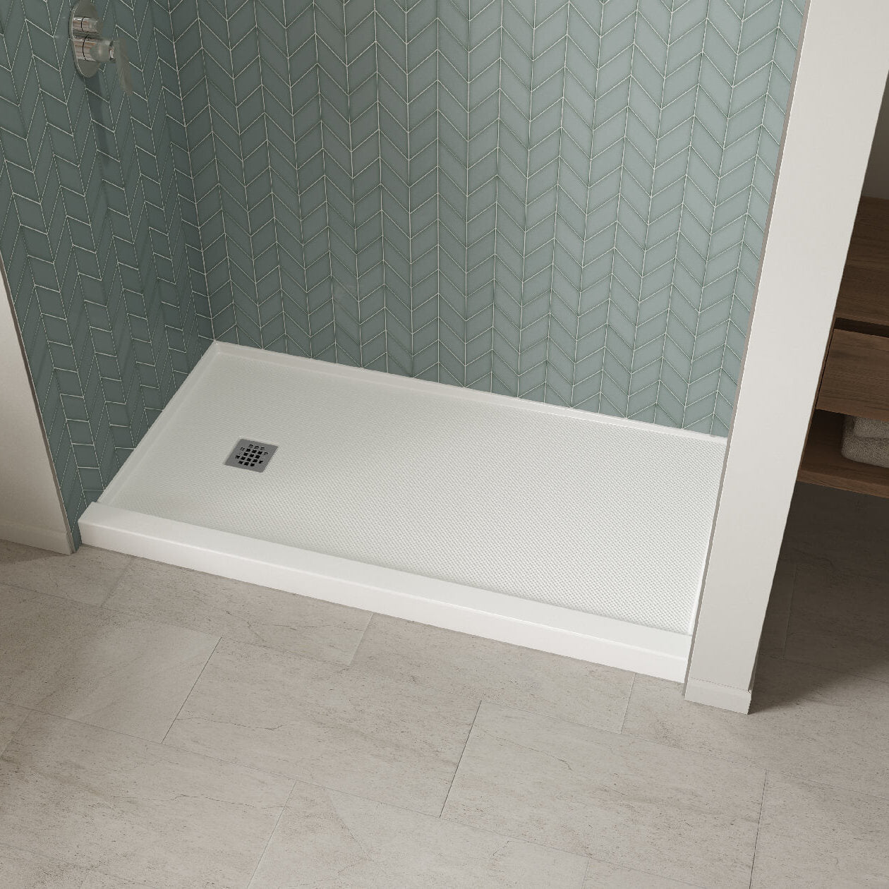Maax B3X 6032 Acrylic Shower Base with Left-Hand Drain