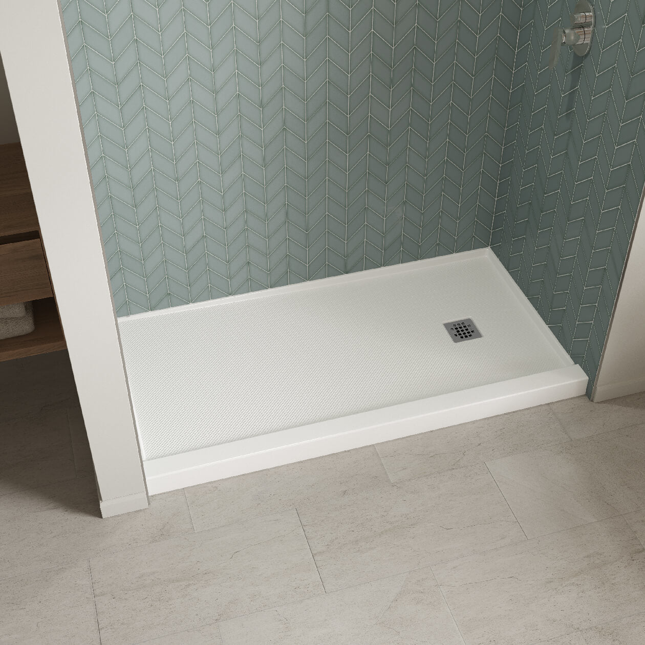 Maax B3X 6032 Acrylic Alcove Shower Base with Right-Hand Drain