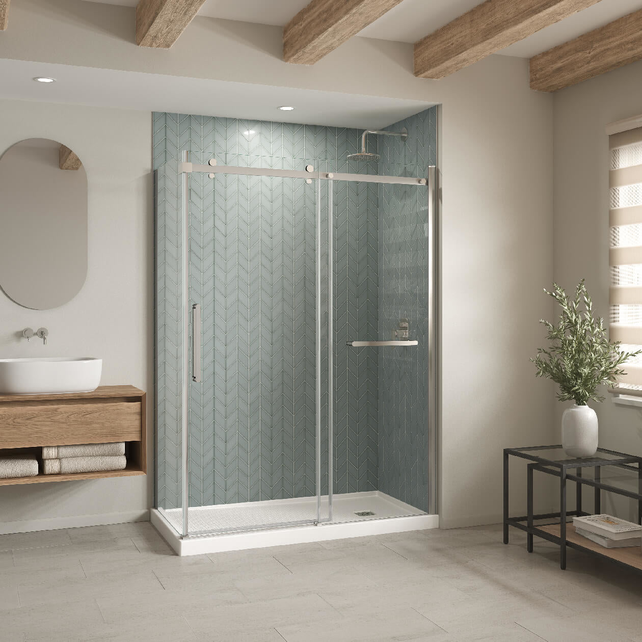 Maax B3X 6036 Acrylic Shower Base with Center Drain 420033
