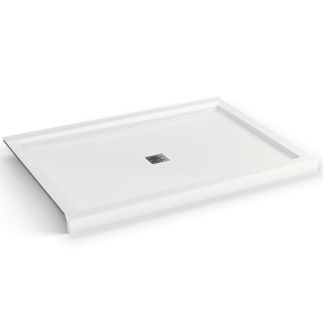 Maax B3Square 6042 Acrylic Shower Base in White with Center Drain