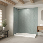 Maax B3Square 7236 Acrylic Shower Base in White with Center Drain